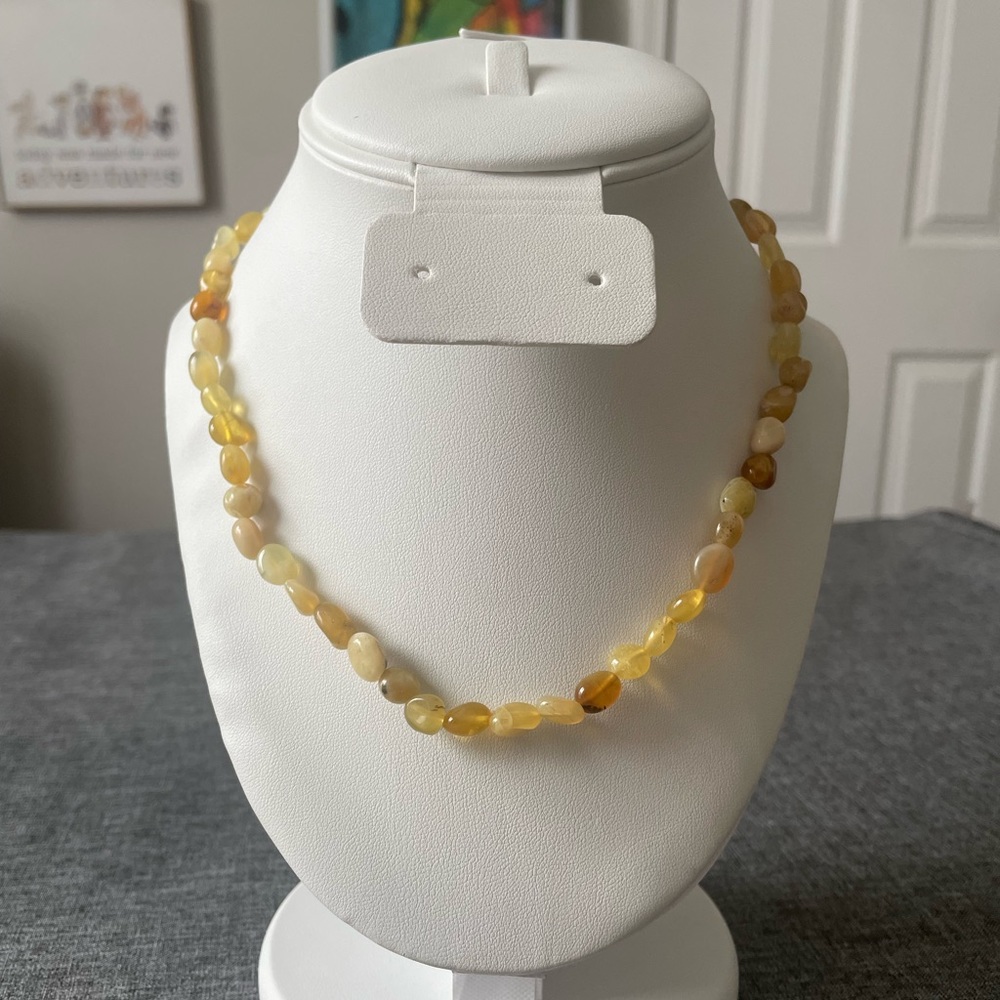 . 925 Sterling Silver Genuine Yellow Opal Necklace | Boho Chic